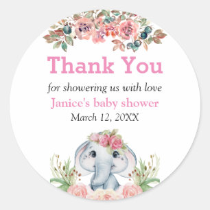 Elephant Baby shower Gift Labels