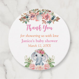 Elephant Baby shower Gift Labels