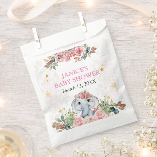 Elephant Baby shower Gift Labels Bedankzakje (Geknipt)