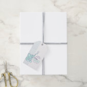 Elephant baby shower giften blauw label cadeaulabel (Met Touw)