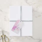 Elephant baby shower giften roze label cadeaulabel (Met Touw)