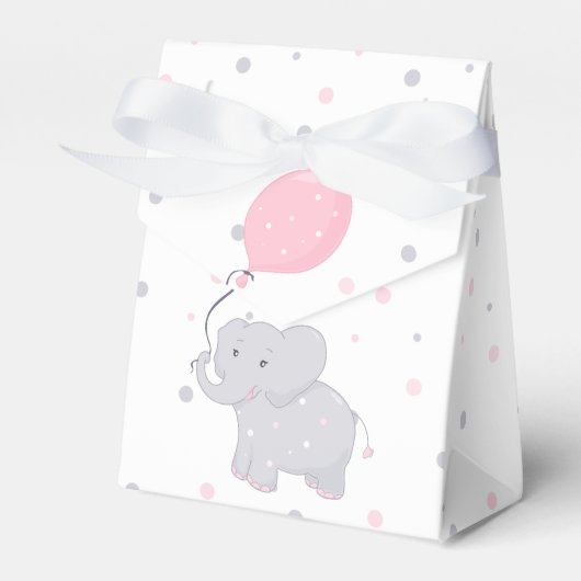 Elephant Baby shower Girl Cute Favor Box Bedankdoosjes (Voorkant Zijde)