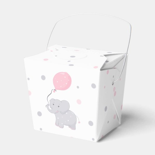Elephant Baby shower Girl Cute Favor Box Bedankdoosjes (Voorkant Zijde)