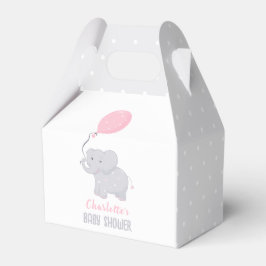 Elephant Baby shower Girl Cute Favor Box Bedankdoosjes