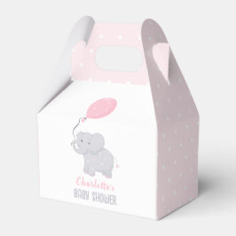 Elephant Baby shower Girl Cute Favor Box Bedankdoosjes