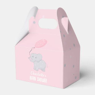 Elephant Baby shower Girl Cute Favor Box Bedankdoosjes