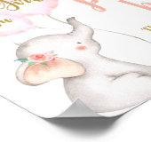 Elephant Baby shower Girl Pacifier Hunt-teken Poster (Hoek)