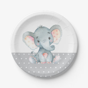 Elephant Baby shower Grey Paper Bord