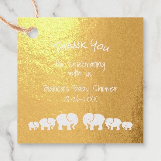 Elephant Baby shower Hartelijk dank Bedankjes Labels (Voorkant)