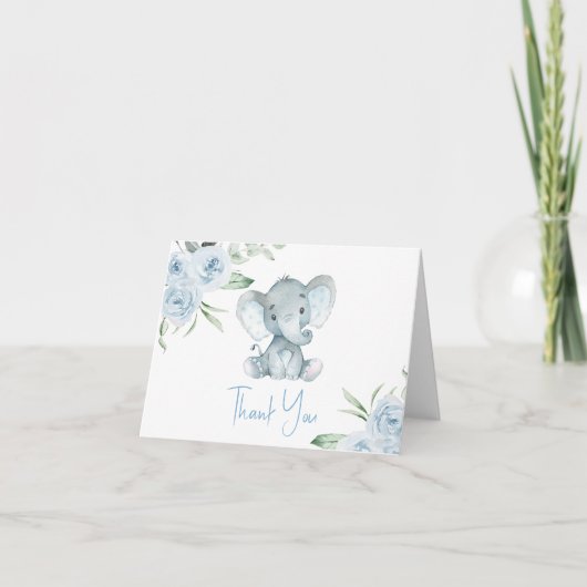 Elephant Baby shower Hartelijk dank Bedankkaart (Voorkant)