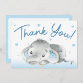 Elephant Baby shower Hartelijk dank Bedankkaart (Voorkant / Achterkant)