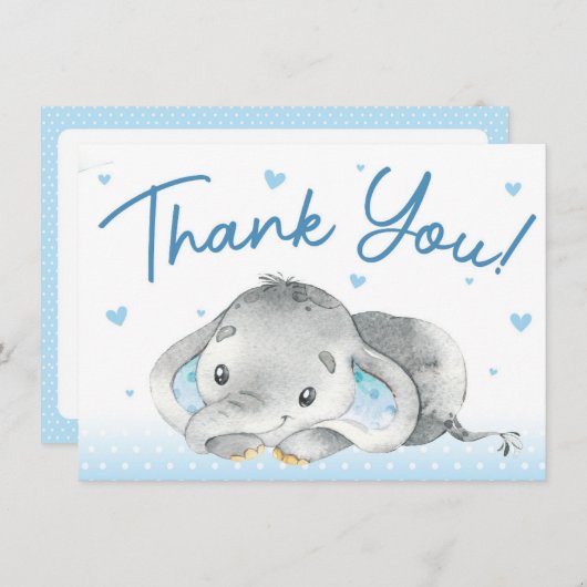 Elephant Baby shower Hartelijk dank Bedankkaart (Voorkant / Achterkant)
