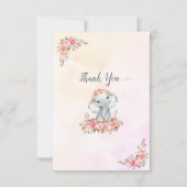 Elephant Baby shower Hartelijk dank Bedankkaart (Voorkant)