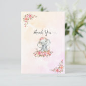 Elephant Baby shower Hartelijk dank Bedankkaart (Staand voorkant)