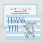 Elephant Baby shower Hartelijk dank Bedankkaart (Voorkant / Achterkant)