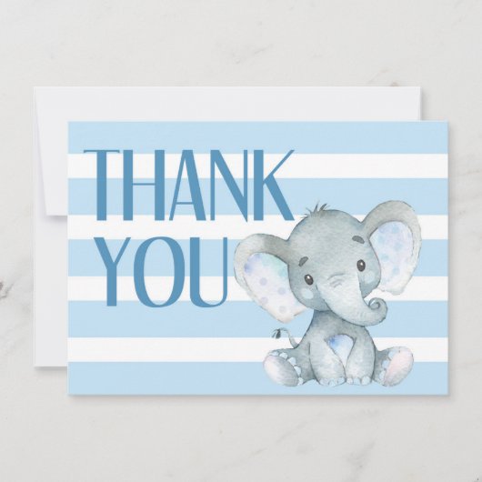 Elephant Baby shower Hartelijk dank Bedankkaart (Voorkant)
