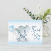 Elephant Baby shower Hartelijk dank Bedankkaart (Staand voorkant)