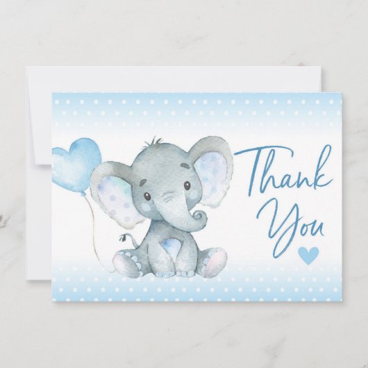 Elephant Baby shower Hartelijk dank Bedankkaart (Voorkant)