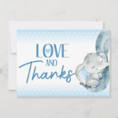 Elephant Baby shower Hartelijk dank Bedankkaart (Voorkant)