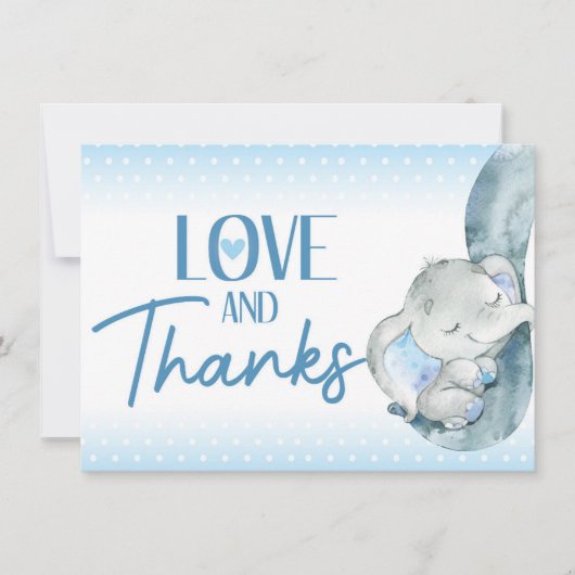 Elephant Baby shower Hartelijk dank Bedankkaart (Voorkant)