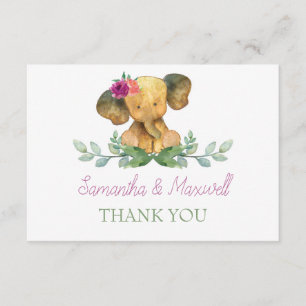 Elephant Baby shower Hartelijk dank Bedankkaart