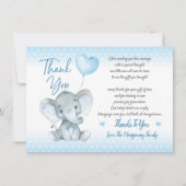 Elephant Baby shower Hartelijk dank Bedankkaart (Voorkant)