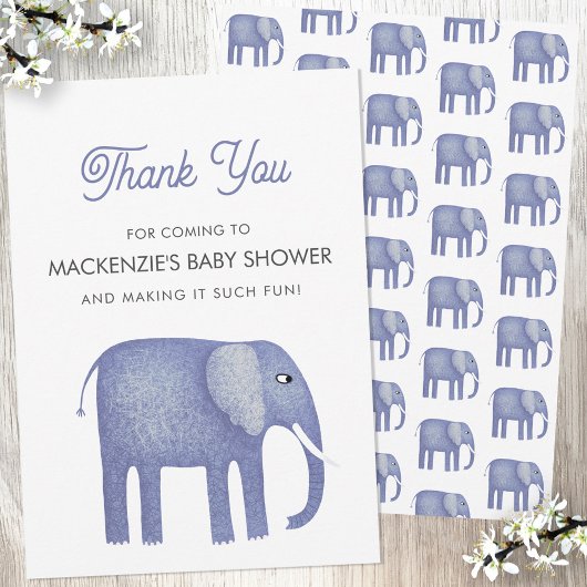 Elephant Baby shower Hartelijk dank Kaart