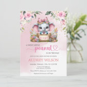 Elephant Baby shower Het is een meisje Kaart (Staand voorkant)