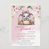 Elephant Baby shower Het is een meisje Kaart (Voorkant / Achterkant)