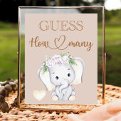 Elephant Baby shower, hoeveel Poster