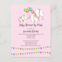 Elephant Baby shower Invision by Mail Pink