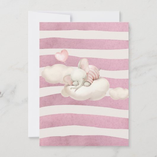 Elephant Baby shower Invitation (Achterkant)