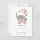 Elephant Baby shower Invitation Aankondiging (Voorkant)
