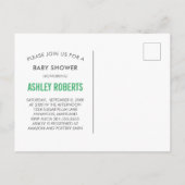 Elephant Baby shower Invitation Briefkaart, Green Uitnodiging Briefkaart (Achterkant)