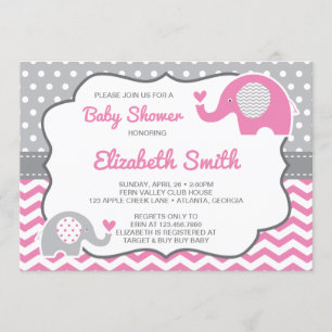 Elephant Baby shower Invitation, Editable Color Kaart