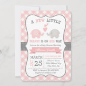 Elephant Baby shower Invitation, Elephant Shower Kaart (Voorkant)