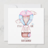 Elephant Baby shower Invitation Feestdagenkaart (Voorkant)