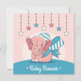 Elephant Baby shower Invitation Feestdagenkaart