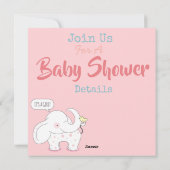 Elephant Baby shower Invitation Feestdagenkaart (Achterkant)
