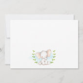 Elephant Baby shower Invitation for a Boy Kaart (Achterkant)