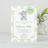 Elephant Baby shower Invitation Gender Neutral Kaart (Staand voorkant)