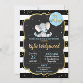 Elephant Baby shower Invitation Het is een jongen Kaart (Voorkant)