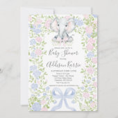 Elephant baby shower invitation kaart (Voorkant)