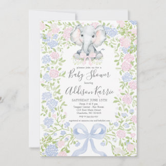 Elephant baby shower invitation kaart