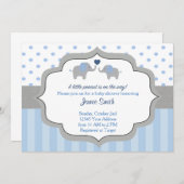 Elephant Baby shower Invitation Kaart (Voorkant / Achterkant)