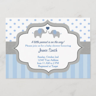 Elephant Baby shower Invitation Kaart