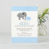 Elephant Baby shower Invitation Kaart (Staand voorkant)