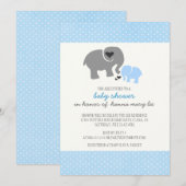 Elephant Baby shower Invitation Kaart (Voorkant / Achterkant)