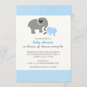 Elephant Baby shower Invitation Kaart