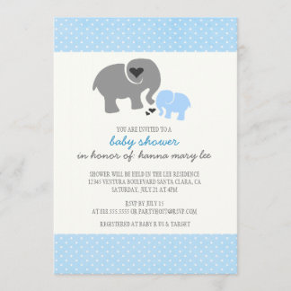 Elephant Baby shower Invitation Kaart